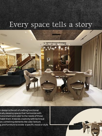 Every space tells a story. This open-plan living and dining area is designed for connection, with comfortable seating arrangements that encourage conversation and interaction.