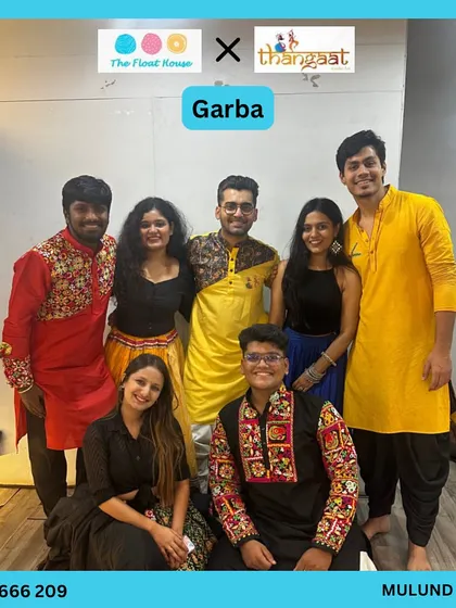 The talented instructors from Thangaat Garba who host classes at our studio, ready to teach you the moves for Navratri.