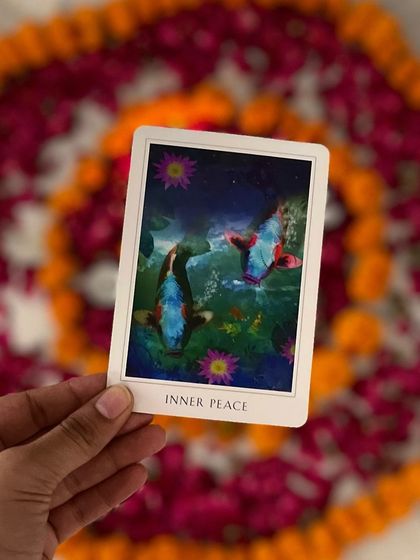 A card pulled during our full moon circle: "Inner Peace." A perfect message and intention to carry with us after a session of stillness, sound, and reflection.