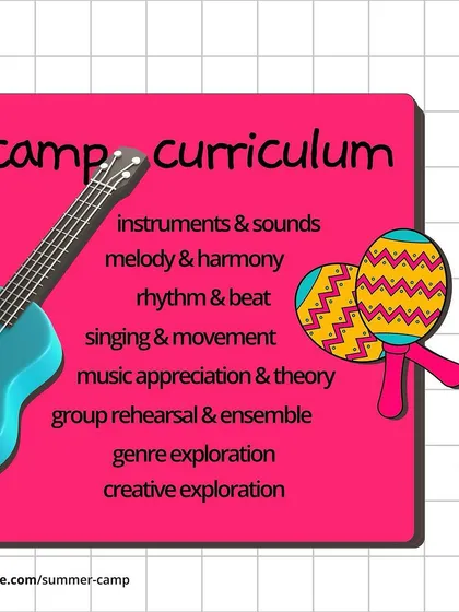 A closer look at our comprehensive camp curriculum. We cover a wide range of topics to give kids a well rounded introduction to music.