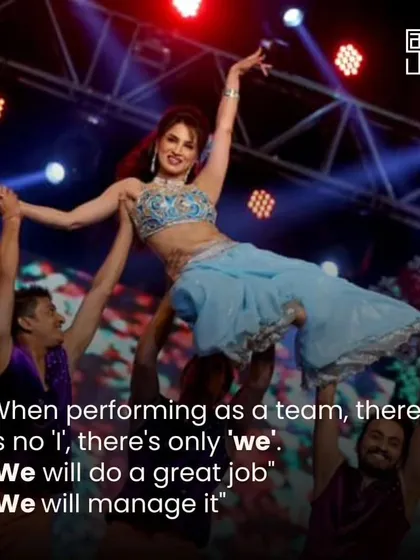 When performing as a team, there is no 'I', there's only 'we'. This image of a dancer being lifted by her teammates perfectly illustrates our philosophy of mutual trust and support.