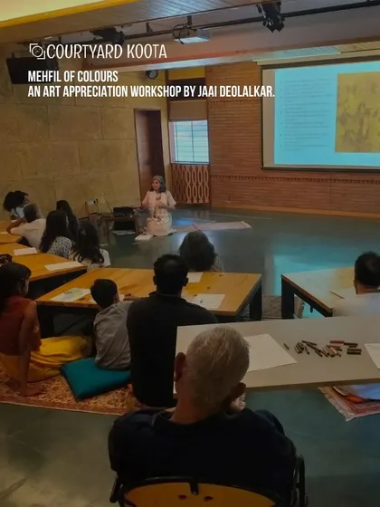 Participants at the "Mehfil of Colours," an art appreciation workshop by Jaai Deolalkar. The session was designed to help people connect with art on a deeper, more intuitive level.