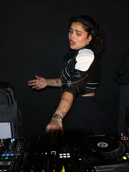 Interacting with the crowd from the DJ booth at The Thief, Chennai.