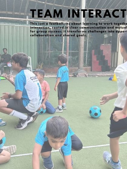 It's all about team interaction. We teach kids how to work together, communicate, and respect each other. These group huddles are where they learn to collaborate and solve challenges as a team.