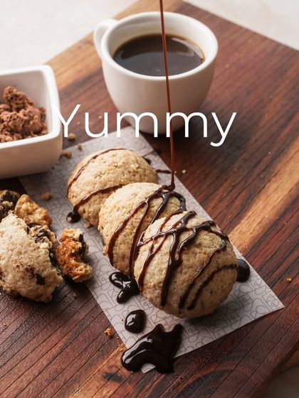 A yummy shot of my Lava Cookies, emphasizing their deliciousness. The rich chocolate drizzle makes them an irresistible treat.