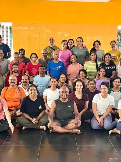 A wonderful group of students after our International Yoga Day celebration. The smiles and sense of togetherness are a testament to the strong and supportive community we have built.