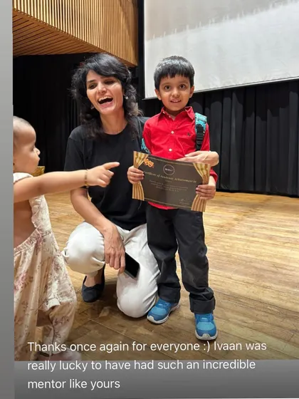 "Ivaan was really lucky to have had such an incredible mentor like yours." A heartfelt message from a parent, celebrating their son's journey with us.