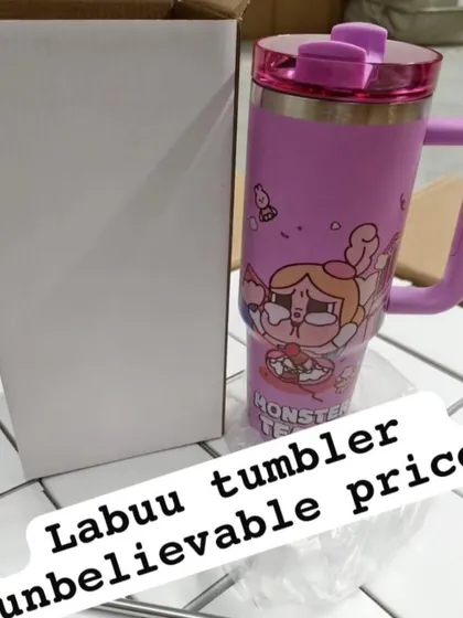 This Labuu character tumbler is a hot-selling item, and I offer it at an unbelievable price. It comes boxed and ready for gifting.
