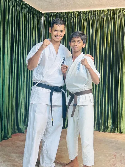 Another one of my dedicated brown belt students at the Ooty camp. The focus in his eyes shows his readiness for the next level.