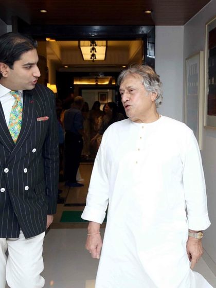 With Sarod maestro Ustad Amjad Ali Khan. It is always a pleasure serving the country's cultural and political elite.