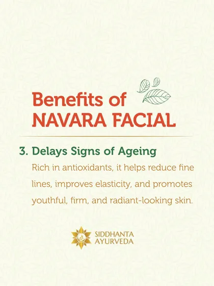 Rich in natural antioxidants, the Navara Facial helps delay signs of aging. It works to reduce fine lines, improve skin elasticity, and promote a firmer, more youthful and radiant complexion.