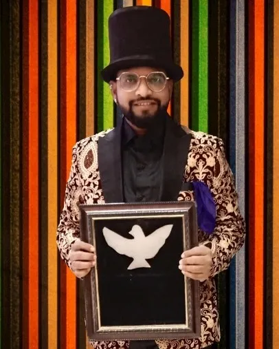 A portrait with the dove frame, capturing the essence of my magical artistry. I believe magic is not just entertainment, but also a source of inspiration.