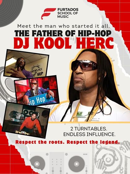 Meet DJ Kool Herc, the father of hip-hop. We believe in respecting the roots and honoring the legends who started it all, providing our students with a rich context for the genres they study.