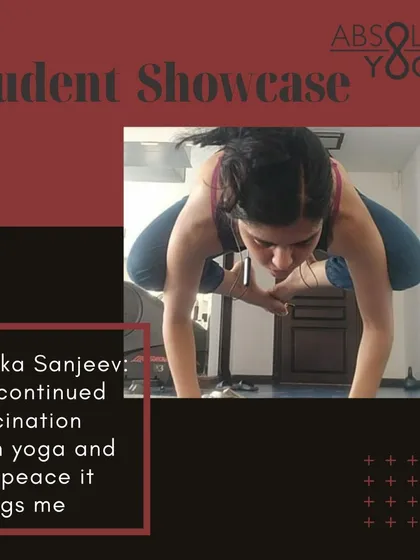 I'm showcasing Kritika, who has maintained a strong and regular practice on her own with videos. Her dedication has helped her overcome many issues, and her passion for yoga continues to grow.