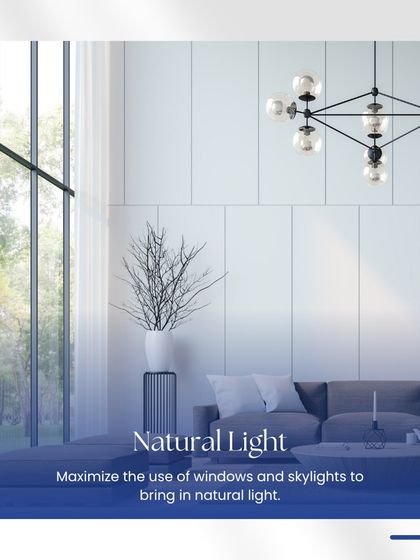 We always aim to maximize natural light. Designing with large windows and light color palettes helps to bring the outdoors in and make a space feel bright and airy.