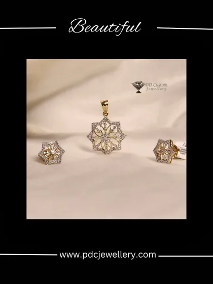 A beautiful star-shaped diamond pendant set in 18kt gold. This celestial-inspired design is both elegant and whimsical, perfect for everyday sparkle.