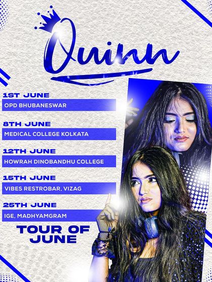 My official gig calendar for June, showing a packed tour schedule with performances in Bhubaneswar, Kolkata, and Vizag.