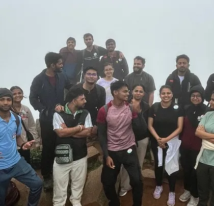 The full crew from one of our Skandagiri weekend treks, a mix of solo travelers and friends.