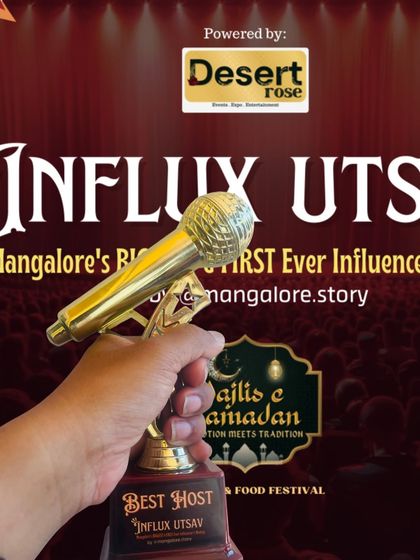 Thrilled to receive the "Best Host" award at the Influx Utsav. It was an honor to host Mangalore's first-ever influencer meet and be recognized for my work.