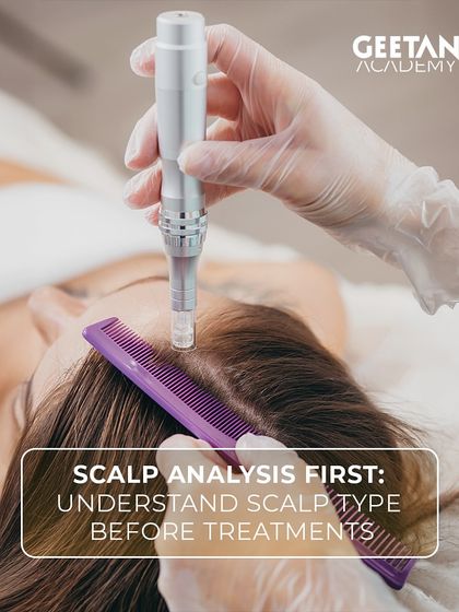 Before any treatment, a proper scalp analysis is crucial. We train our students to understand different scalp types to recommend the right services.