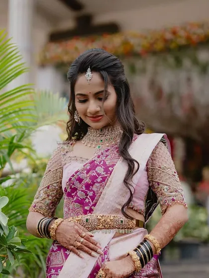 Additional views showcasing the variety and detail of my heirloom bridal sarees. Each image captures a different angle, moment, or detail, from full portraits to close ups of the fabric and embroidery, illustrating the complete story of each bride's custom creation.