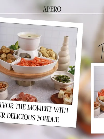 Savor the moment with our delicious fondue. This interactive dining experience is perfect for creating lasting memories with friends and family. Ready to dip in?
