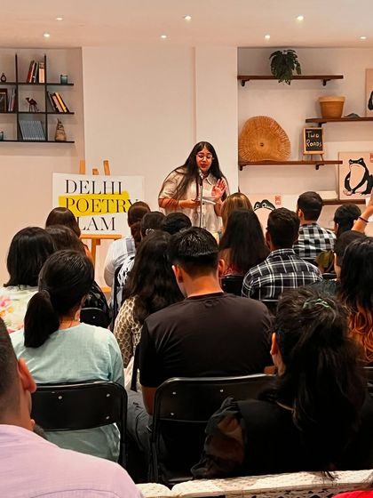 A full house at our 'No Order' Open Mic, where the audience is as much a part of the show as the performers. This is what our bindaas community looks like.
