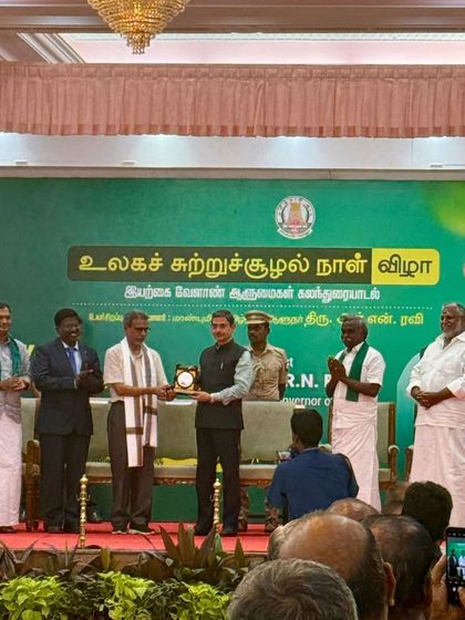 A moment of pride as we receive an award from the Governor at the World Environment Day event.