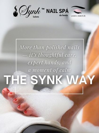 It's more than just polished nails. It's thoughtful care from expert hands and a moment of calm. A client enjoys a soothing foot soak, the first step in my signature pedicure ritual.