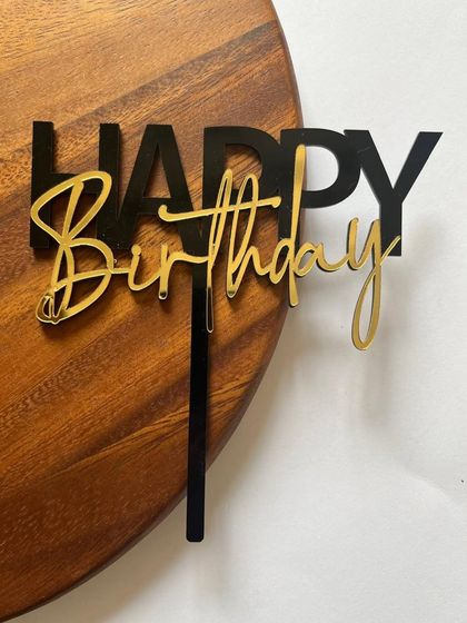 The Party Glitter - Custom Cake & Party Decorations Sleek Acrylic & Wooden Toppers photo 24