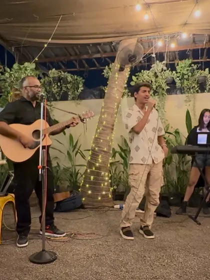 A snapshot from one of our live music sessions. We love providing a platform for local artists to share their talent with an appreciative audience in our intimate, green setting.