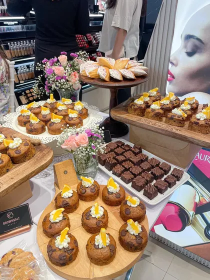 We were thrilled to curate the entire dessert table for a Nykaa and Charlotte Tilbury masterclass. This spread of mini orange tea cakes, brownies, and cookies shows how we can cater to high-profile corporate events with elegant, delicious treats that align with a premium brand experience.