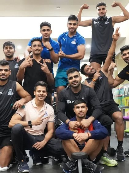 A group photo with some of the players after a successful gym session. The positive energy is contagious.
