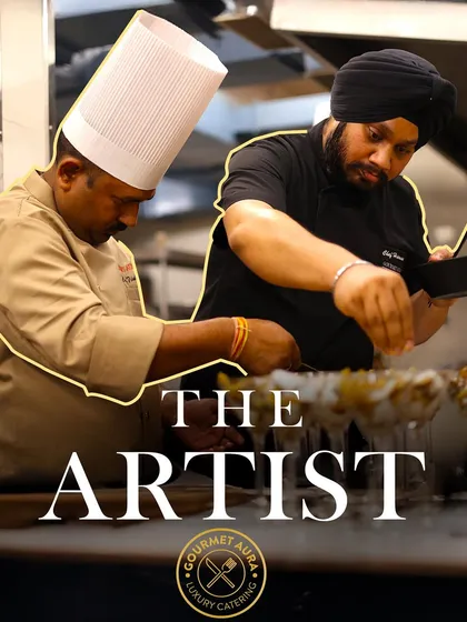 The artist and his canvas. Our Chef Director, Harman Preet Singh, meticulously plates a dish, showcasing the passion and expertise that leads our culinary team in creating edible masterpieces.
