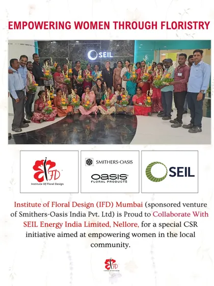 This is what empowerment looks like. A proud moment with the talented men and women from our CSR floristry program in Nellore, holding the beautiful arrangements they learned to create. This initiative with SEIL Energy turned a passion for flowers into a livelihood.