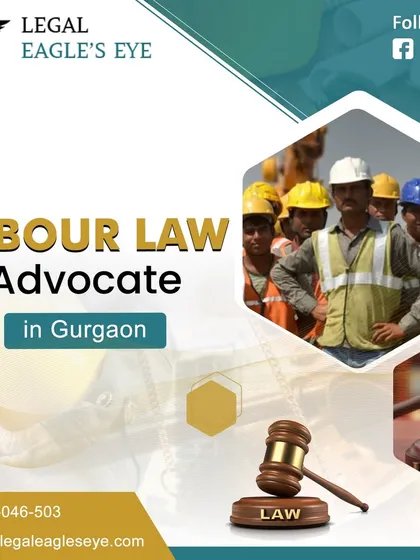 This graphic, featuring laborers and a gavel, highlights our role as professional labour law advocates in Gurgaon. We offer clear guidance and effective solutions on any labour law issue for both workers and businesses.