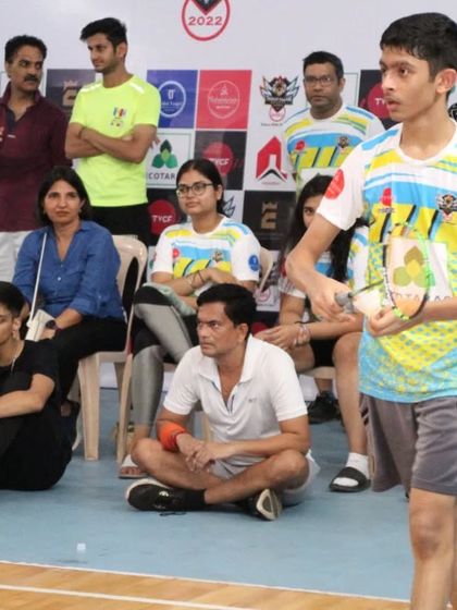 Pravit in action, focused on his serve during a match. This level of concentration is something we instill during our game-sense training sessions.