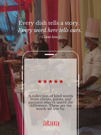 Every dish tells a story, and every word from our clients tells ours. This image represents our collection of kind words from clients who have tasted the difference.