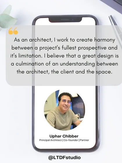 A core belief from our co-founder, Uphar Chibber. He emphasizes that great design is a culmination of a deep understanding between the architect, the client, and the space itself.