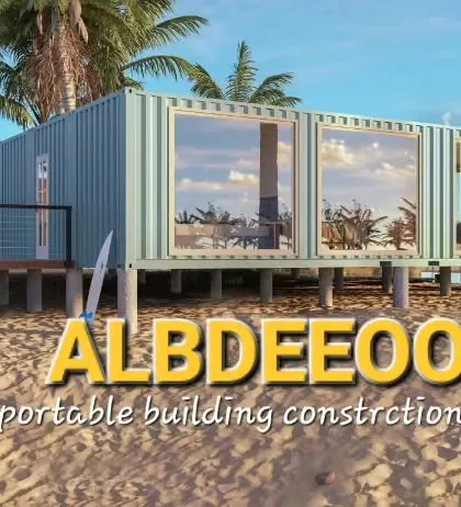 A concept for a bunk house container on a beach. This shows that our portable buildings can be adapted for any environment, creating a perfect vacation home.