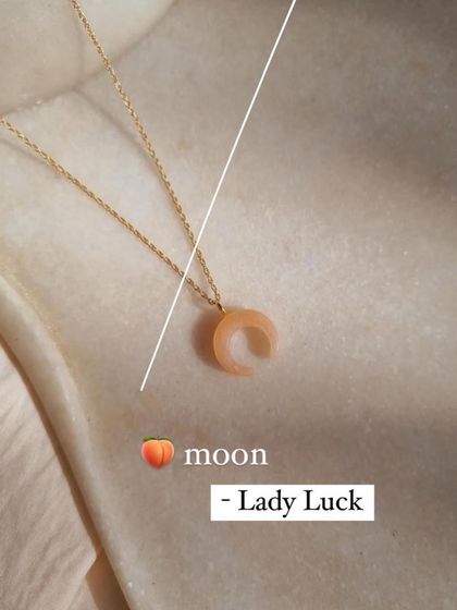 This is my 'avah' Peach Moonstone crescent pendant, a stone for emotional pain and sorrow. It's a beautiful piece for bringing in luck.
