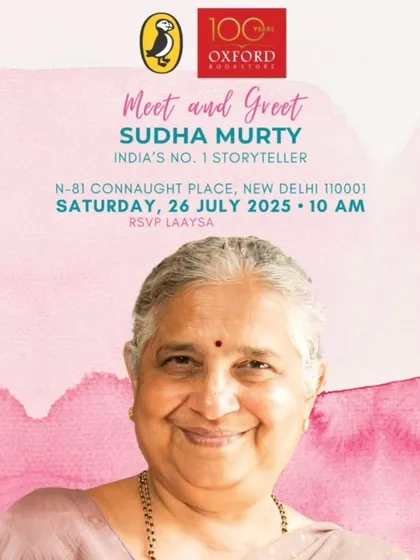 Don't miss this chance to meet India's number one storyteller, Sudha Murty, at Oxford Bookstore in Connaught Place. A perfect weekend event for young readers.