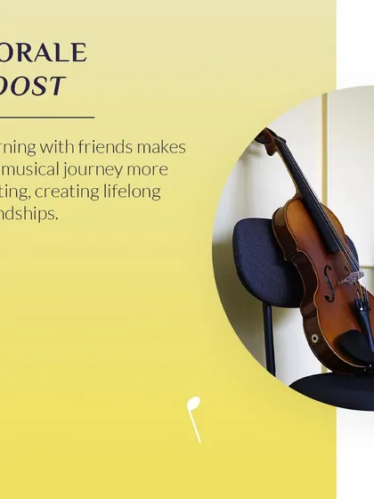 Learning with friends creates a morale boost. It makes the musical journey more exciting and helps forge lifelong friendships based on a shared passion.