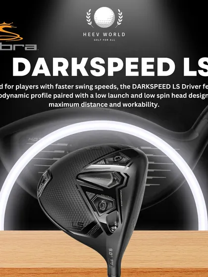 The Cobra Darkspeed LS Driver is for players with faster swing speeds, featuring an aerodynamic profile for maximum distance.