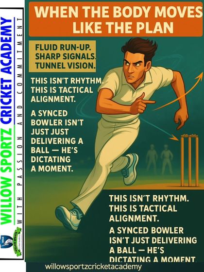 When the body moves like the plan, it's not just rhythm, it's tactical alignment. A synchronized bowler is not just delivering a ball; they are dictating the moment.
