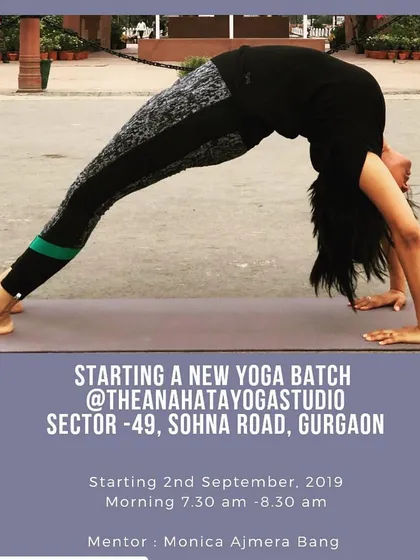 Demonstrating the full wheel pose, or Urdhva Dhanurasana. My own practice in advanced Hatha asanas informs my teaching, allowing me to guide students of all levels with a deep understanding of alignment and form.