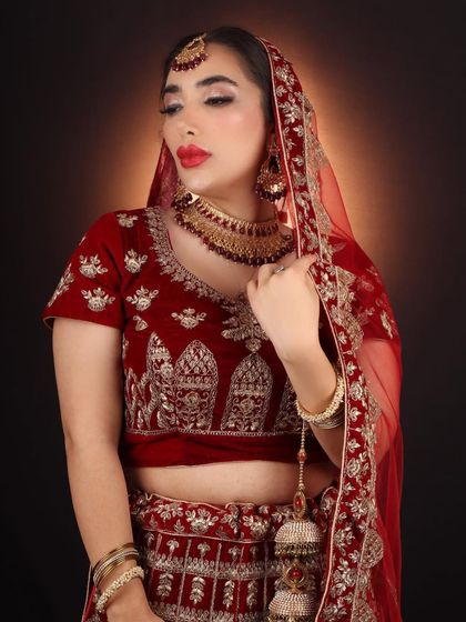 A powerful and poised shot of my international bride. The makeup is designed to be bold yet elegant, perfect for professional wedding photography.