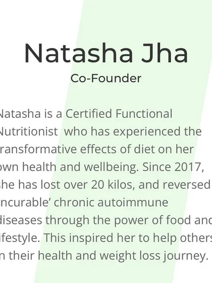 The mission and vision of Natasha jha, co founder of sankalp functional nutrition.