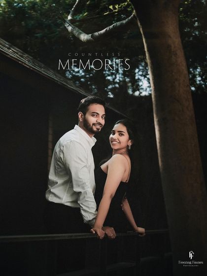 A cozy pre-wedding portrait on a balcony, capturing the feeling of "countless memories" to come. These sessions are about finding beauty in simple, shared moments.