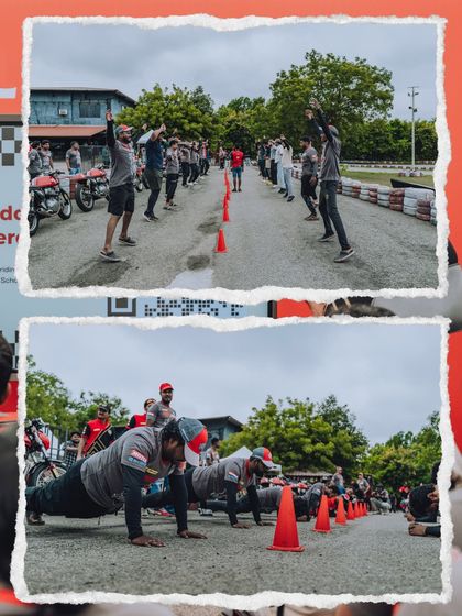 A collage of the fitness warm-up drills at the Hyderabad Zonal Selection.